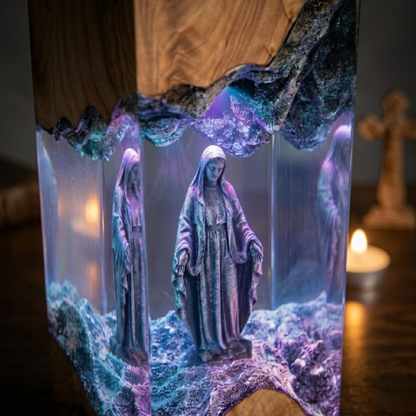 Handcrafted Virgin Mary Resin Lamp